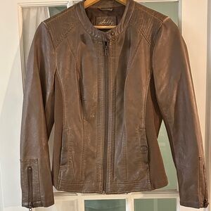 Brown Vegan Leather Jacket